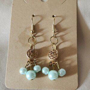 Elegant Gold Pendant Earrings